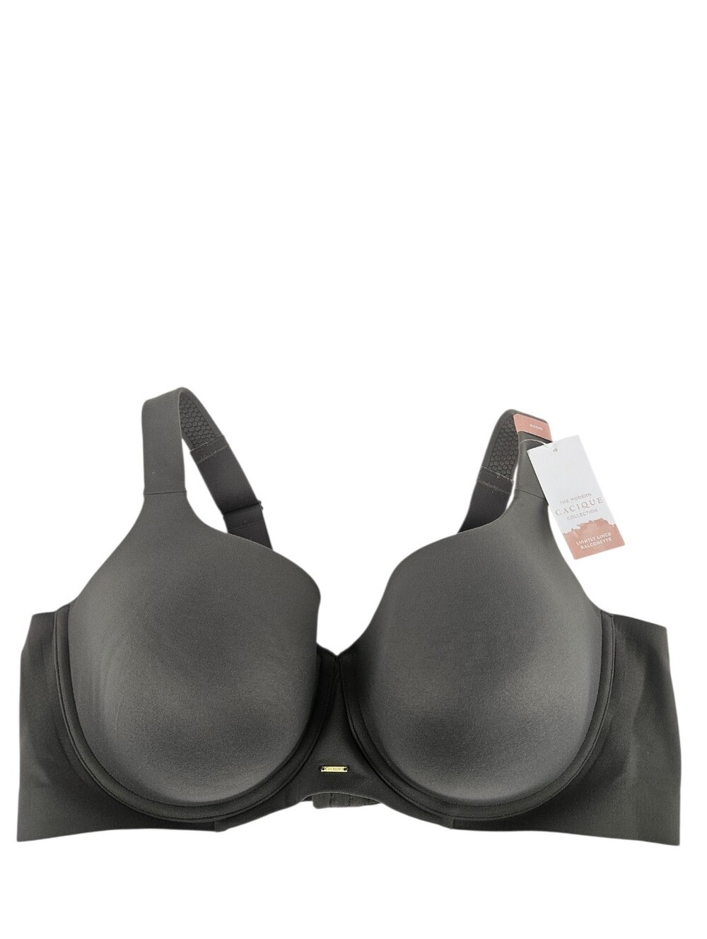 Lane Bryant Cacique Charcoal Gray Lightly Lined Balconette Bra Size 46DD NWT